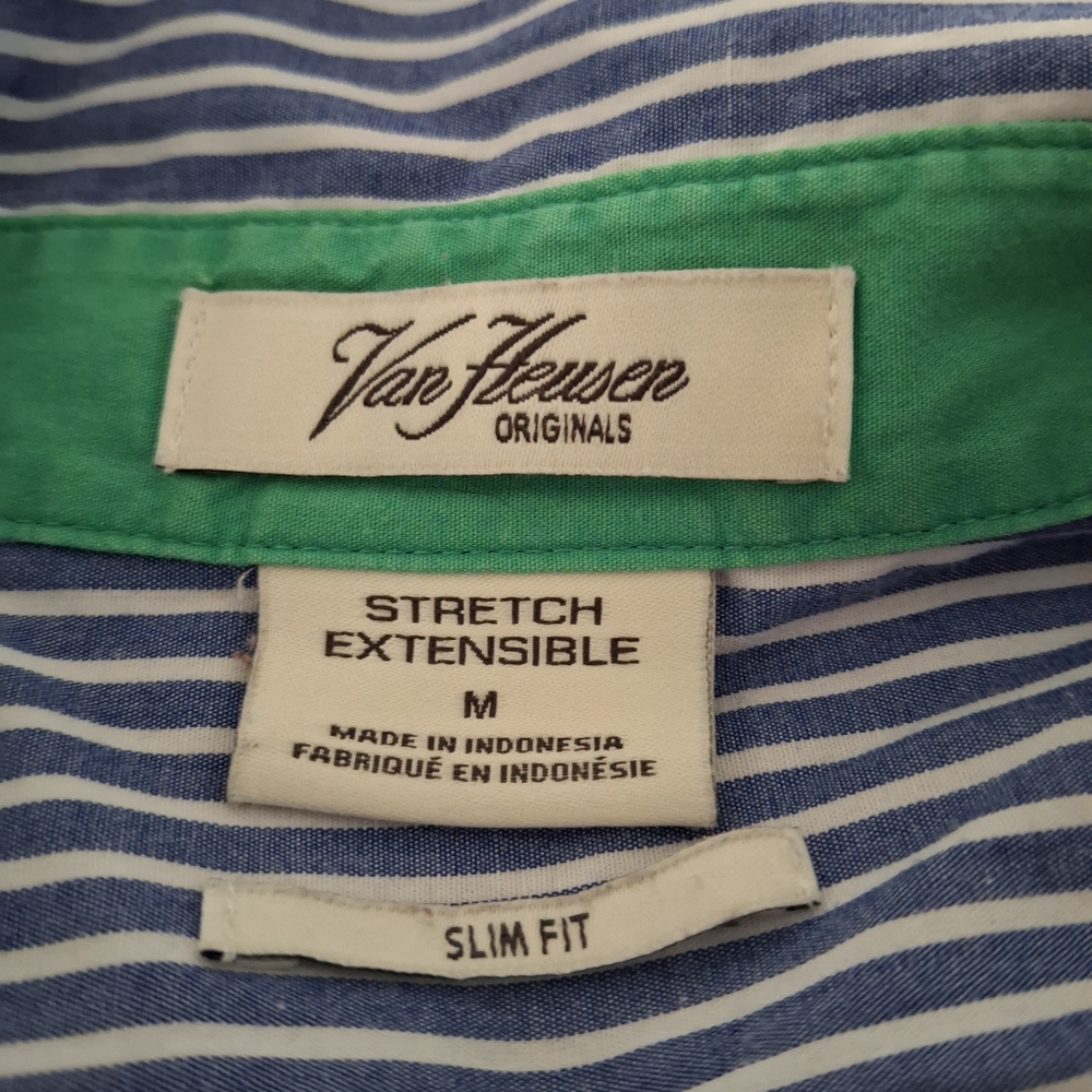 Van Heusen Blue and Green Striped Shirt